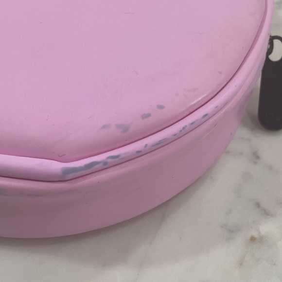 Dior Round Cosmetic Perfume Makeup Bag Pouch Pink Jewelry Travel Case Bag 5” W - Picture 6 of 13